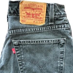 Vintage 505 Levi’s Men’s Black Faded Jeans Early‎ 2000’s Size 33x34 Grunge Skate